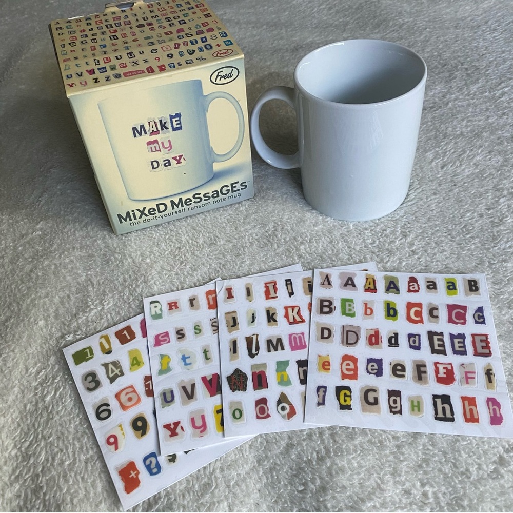 Do it Yourself Ransom Mug with stickers in Box
